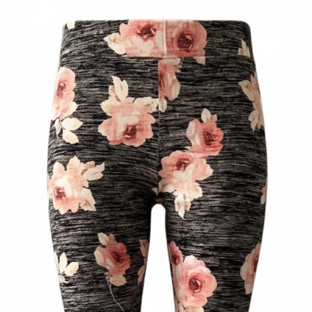 LuLaRoe Buttery Soft Leggings • Pink and Gray Floral